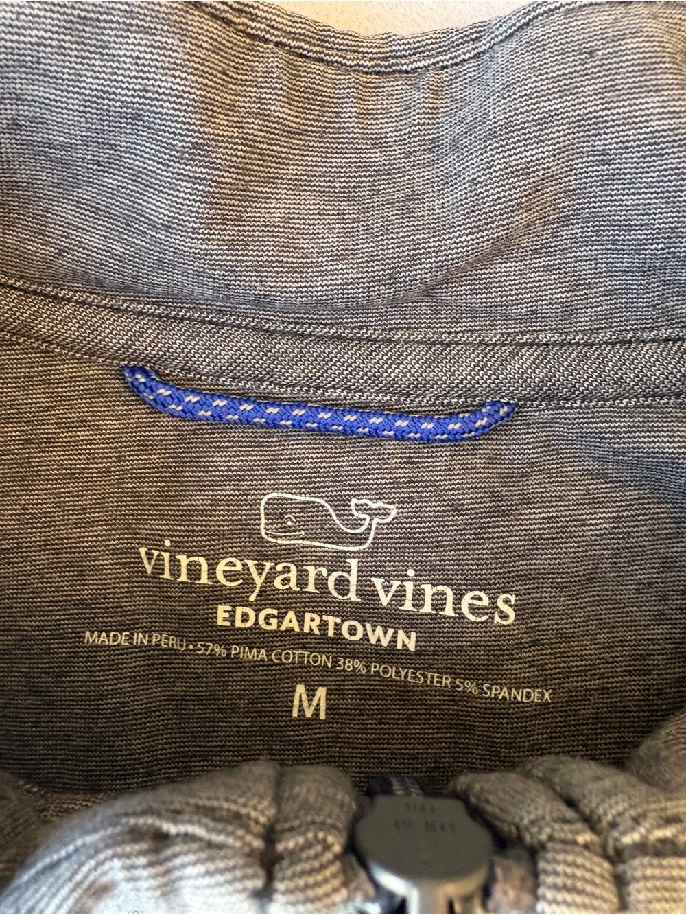 Vineyard Vines Edgartown Heathered Gray Quarter Zip Pima Cotton Pullover M prep - Picture 3 of 7